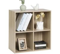 Bibliothèque Armoire WOLTU - Étagère de Rangement en MDF - 4 Cubes Compartiments - Chêne clair