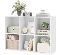 Bibliothèque armoire WOLTU - Meuble de rangement en MDF avec 6 compartiments - Blanc