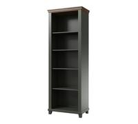 Bibliothèque ASSIA vert foncé et bois 71 cm - 5 niches ouvertes - Élégance sobre et design