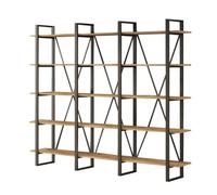 CONCEPT USINE | Bibliothèque Style Industriel | Design Astoria | Meuble à Étagères Bois et Métal | Grand Format : Hauteur 180 cm, Largeur 220 cm | Meuble d'Intérieur Élégant, Robuste et Fonctionnel