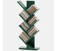 Bibliothèque autoportante à 7 niveaux en bois massif, support de présentation peu encombrant avec fonction anti-basculement pour le salon et le bureau, couleur verte, idéale pour le rangement de