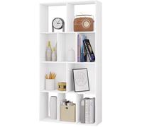 Bibliothèque avec 10 compartiments ouverts - WOLTU - Étagère Rangement en bois d’ingénierie - 60x20x120 cm - Blanc