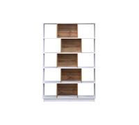 Bibliothèque avec 15 niches - Blanc et Naturel - DALENOR