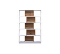 Bibliothèque avec 15 niches - Blanc et Naturel - DALENOR