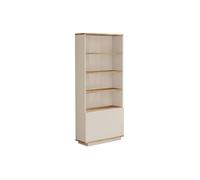 Bibliothèque avec 2 portes et 4 niches - Beige et naturel - LOTULA
