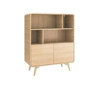 Bibliothèque avec 2 portes et 4 niches - Naturel - JALEMO