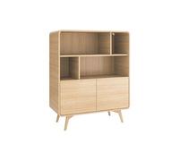 Bibliothèque avec 2 portes et 4 niches - Naturel - JALEMO