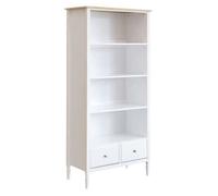 Bibliothèque avec 2 tiroirs en bois coloris blanc - Longueur 80 x Profondeur 40 x Hauteur 174 cm
