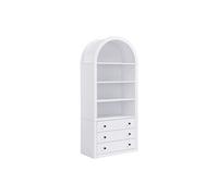 Bibliothèque avec 3 tiroirs et 4 niches en MDF - Blanc - MARALYN