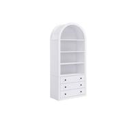Vente-unique - Bibliothéque avec 3 tiroirs et 4 niches en MDF - Blanc - MARALYN