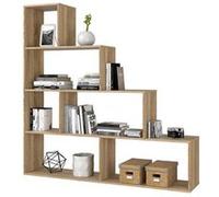 Bibliotheque avec 4 etageres coloris Chene Canadien en melamine - Dim: 145 x 145 x 29 cm -PEGANE- G