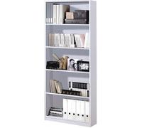 Bibliothèque avec 4 étagères de rangement coloris Blanc artic - 201 cm (hauteur) x 80 cm (longueur) x 28 cm (profondeur)