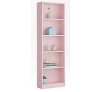 Bibliothèque avec 5 étagères coloris rose - 180 cm (Hauteur) x 52 cm (Longueur) x 25 cm (Profondeur)