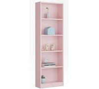 Bibliothèque avec 5 étagères coloris rose - Dim : H 180 x L 52 x P 25 cm