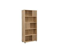 Bibliothèque avec 5 niches en MDF - Naturel clair - GLIANA