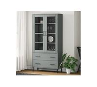 Bibliothèque avec pieds en métal Gris 85x35x172,5 cm Bois OSLO Gris G