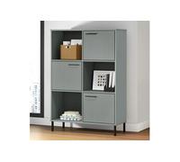vidaXL Bibliothèque avec pieds en métal Gris 90x35x128,5 cm Bois OSLO351013 Gris G