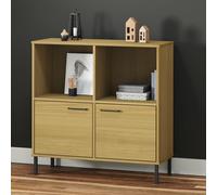 Bibliothèque avec pieds en métal Gris 90x35x90,5 cm Bois OSLO vidaXL