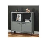 vidaXL Bibliothèque avec pieds en métal Gris 90x35x90,5 cm Bois OSLO