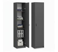 Home Collective Étagère à Livres - Anthracite - Largeur : 50 cm - Hauteur : 180 cm - Organiseur Multifonction avec 4 étagères - Armoire Murale en Bois - pour Chambre à Coucher, Couloir, Cave, Bureau