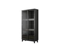 Bibliothèque avec portes en verre, vitrine coulissante pour salon, étude, bureau, bibliothèque de sol élégante, solution de rangement