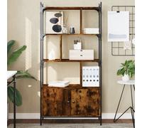 Bibliothèque avec Portes Étagère à Livres Chêne Sonoma Bois d'Ingénierie vidaXL