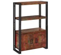Bibliothèque avec Portes Marron Bois Reconstitué et Métal | Cadre métallique brut, tons bruns chaleureux, style entrepôt, salons ou bureaux, déco urbaine