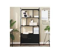 Vidaxl Bibliothèque Avec Portes Noir 76,5x30x154,5cm Bois D'ingénierie Multicolore