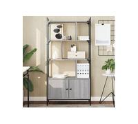 vidaXL Bibliothèque avec portes Sonoma gris 76,5x30x154,5 cm