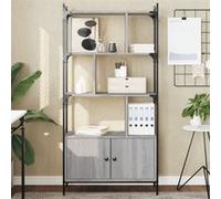 Bibliothèque avec portes sonoma gris 76,5x30x154,5 cm Gris G