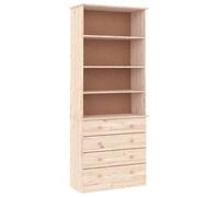 Bibliothèque avec tiroir ALTA - vidaXL - bois - 4 compartiments ouverts - 4 tiroirs - 77 x 35 x 186 5 cm(693872)