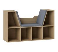 Bibliothèque banc 2 en 1 - HOMCOM - étagère cube 6 compartiments meuble rangement salon - bois - 102x30x61cm - chêne