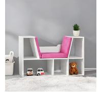 Bibliothèque banc 2 en 1 pour chambre 6 compartiments ouverts panneaux de - Rose Panneaux de particules 102 x 30 x 61 cm
