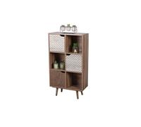 Toilinux - Bibliothèque Baobab en MDF 6 casiers - L.60 cm x H.35 cm - Marron - Baobab Marron