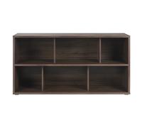 Bibliothèque basse finition bois foncé noyer L140 cm EPURE