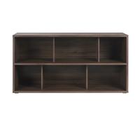 Bibliothèque basse finition bois foncé noyer L140 cm EPURE