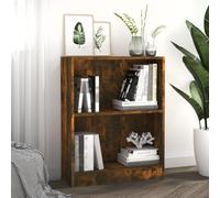 Bibliothèque basse moderne à 2 étagères pour salon, maison, bureau, finition brillante