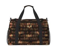 Bibliothèque Bibliothèque Imprimé Livre Imprimé Usage quotidien Sac de voyage Sac de voyage Grande capacité Sac de voyage élégant Sac fonctionnel, noir, One Size