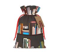 Bibliothèque Bibliothèque Imprimée Noël Sac Cadeau de Vacances Sacs Cadeaux de Noël Décoration de Noël Pochettes Réutilisables