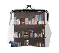 Bibliothèque Bibliothèque Imprimée Porte-Monnaie Porte-Monnaie Femme Petites Pochettes avec Verrouillage Kiss pour Pièces de Monnaie Cartes Petits Articles
