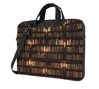 Bibliothèque Bibliothèque Livre Imprimer Pratiques Sacs pour Ordinateur Portable Élégant Et Protecteur Sac Ordinateur Style Unique, Noir , 15.6 inch