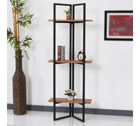 Bibliothèque Bjerringbro Étagère sur pied 150 x 55 x 24 cm Étagère en bois Étagère à CD noire / aspect noyer