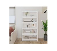 Vidaxl Bibliothèque Blanc 80x35x154 Cm Bois De Pin Massif Blanc