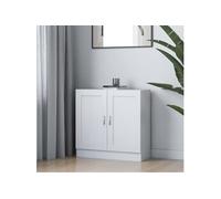 vidaXL Bibliothèque - Meuble de rangement avec compartiment, blanc, bois d'ingénierie