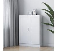 Bibliothèque Blanc - Aggloméré - 82,5x30,5x115 cm - 3 compartiments - 2 portes