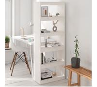 Bibliothèque - Blanc - Bois massif de pin - 5 étagères - 60x30x167,5 cm - Séparateur de pièce