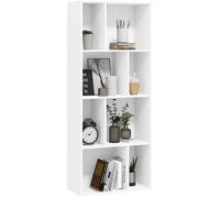 Bibliothèque blanche 8 compartiments ouverts - WOLTU - 2 tailles de casiers - rangement modulable - 60x29x143 5 cm