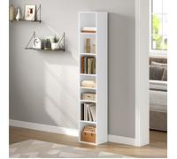 Bibliothèque Blanche - Étagère de Rangement à 7 Niveaux - 30x26x178,5cm - WOLTU Meuble Colonne