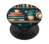Bibliothèque Bleue fantaisiste Super Mignonne pour Les lecteurs PopSockets PopGrip Adhésif