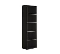 Vicco Bibliothèque Bob, Noir, 40x132cm avec 5 Compartiments, pour Le Rangement et la présentation de Livres et de classeurs